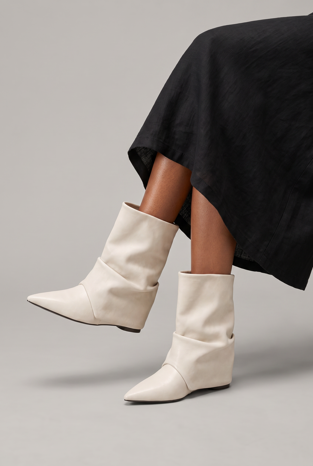 Women’s Pointed Toe Slouch Mid Calf Boots
