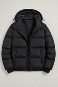 Men’s Hooded Puffer Jacket - Front Zip