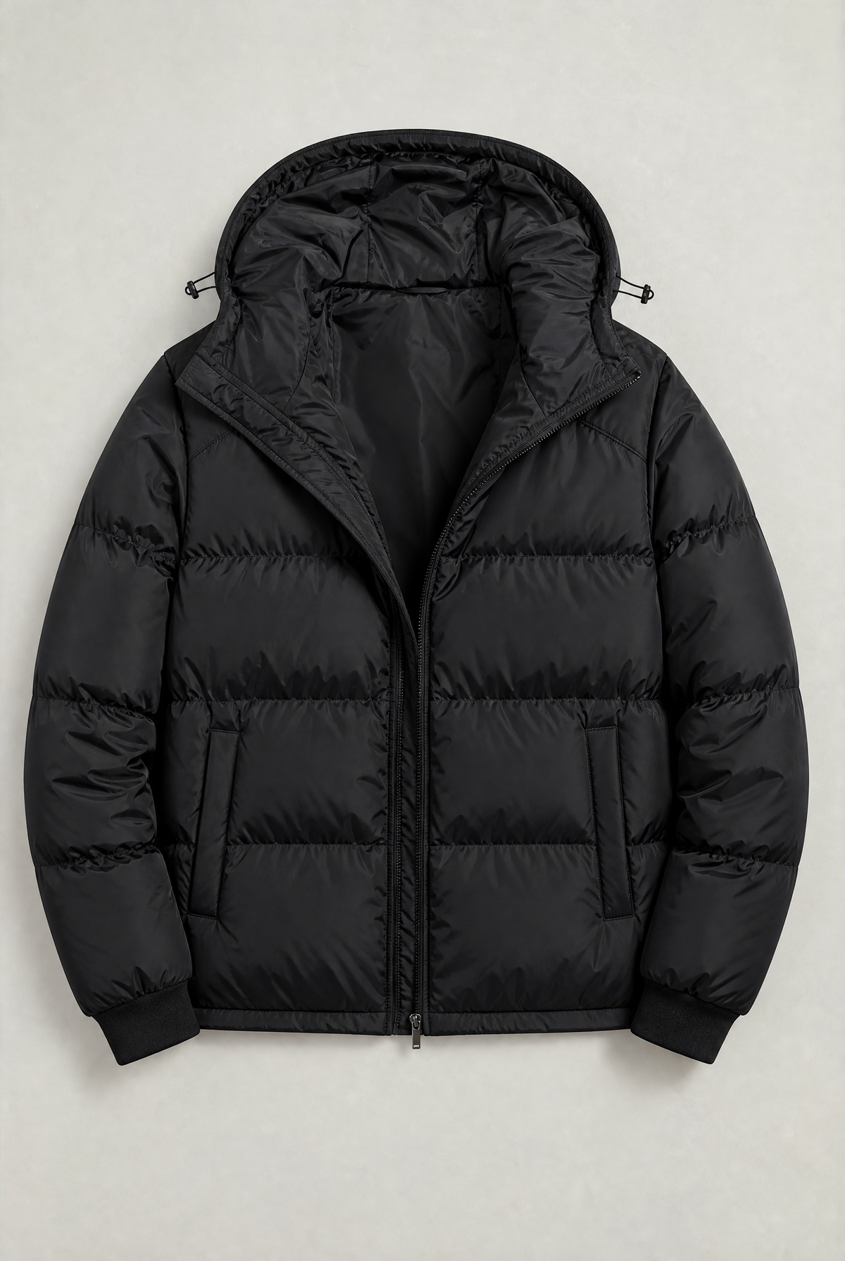 Men’s Hooded Puffer Jacket - Front Zip