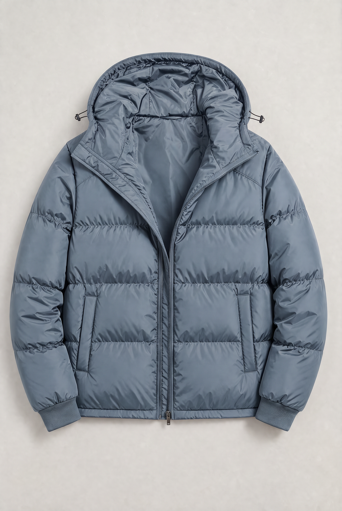 Men’s Hooded Puffer Jacket - Front Zip
