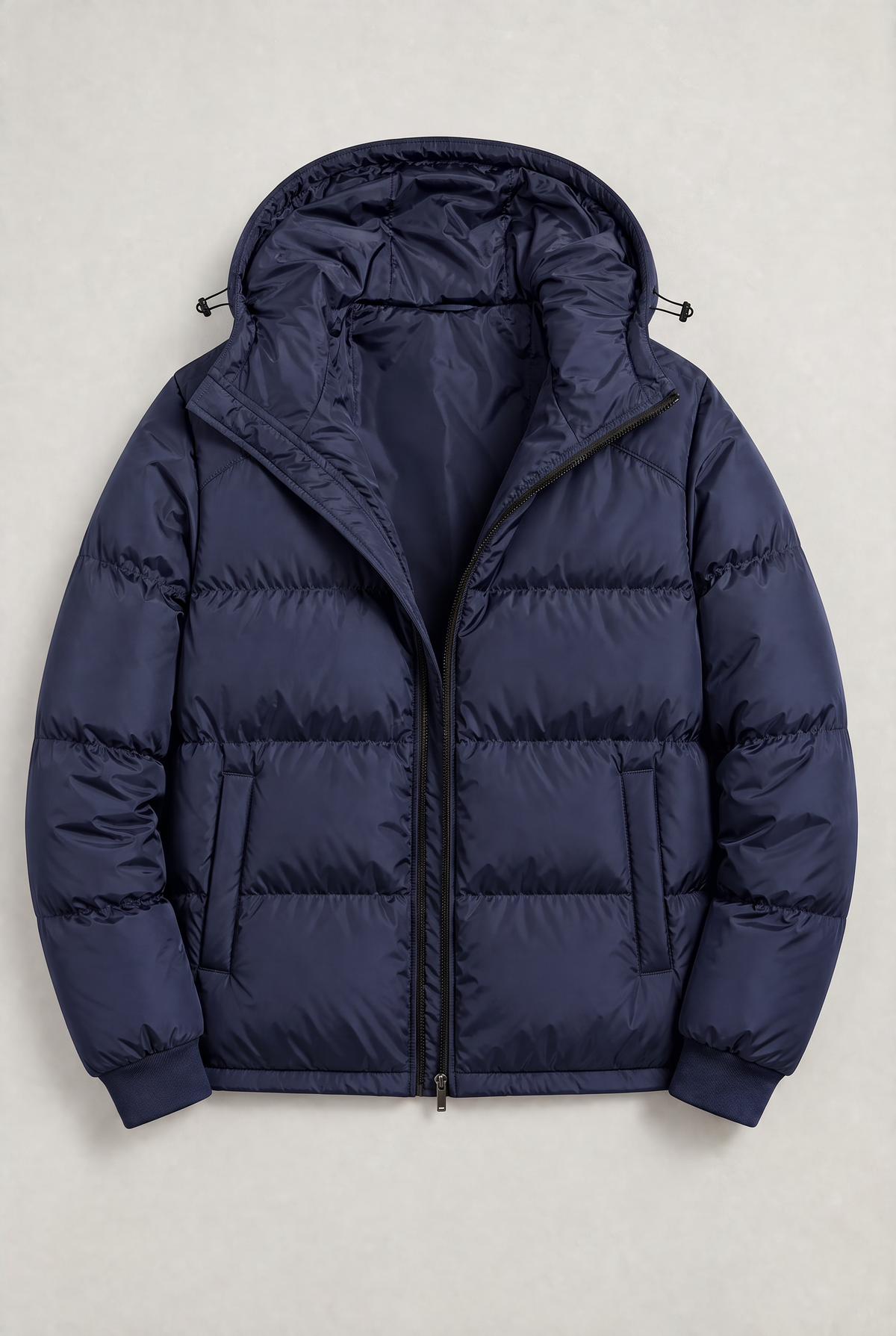 Men’s Hooded Puffer Jacket - Front Zip