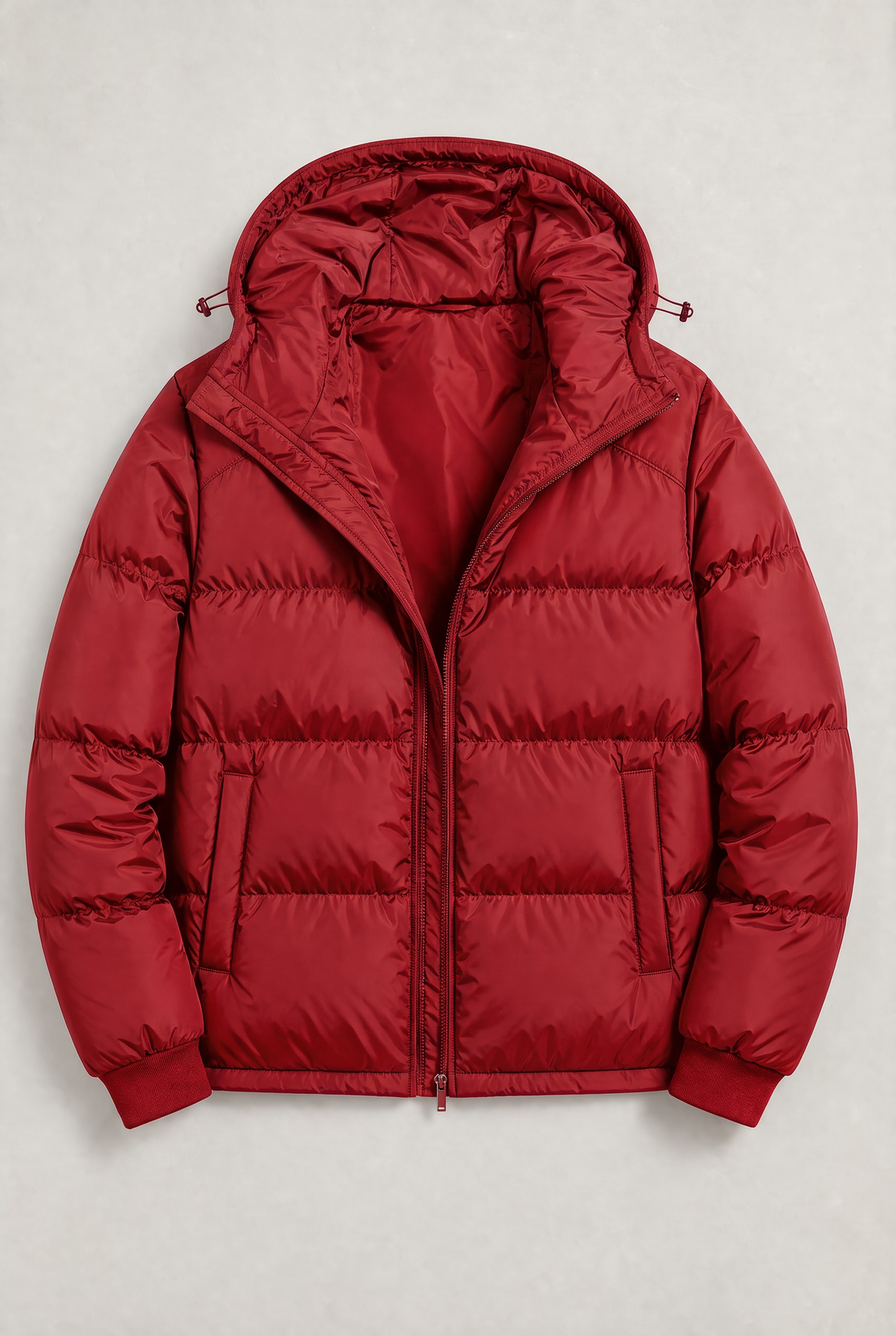 Men’s Hooded Puffer Jacket - Front Zip