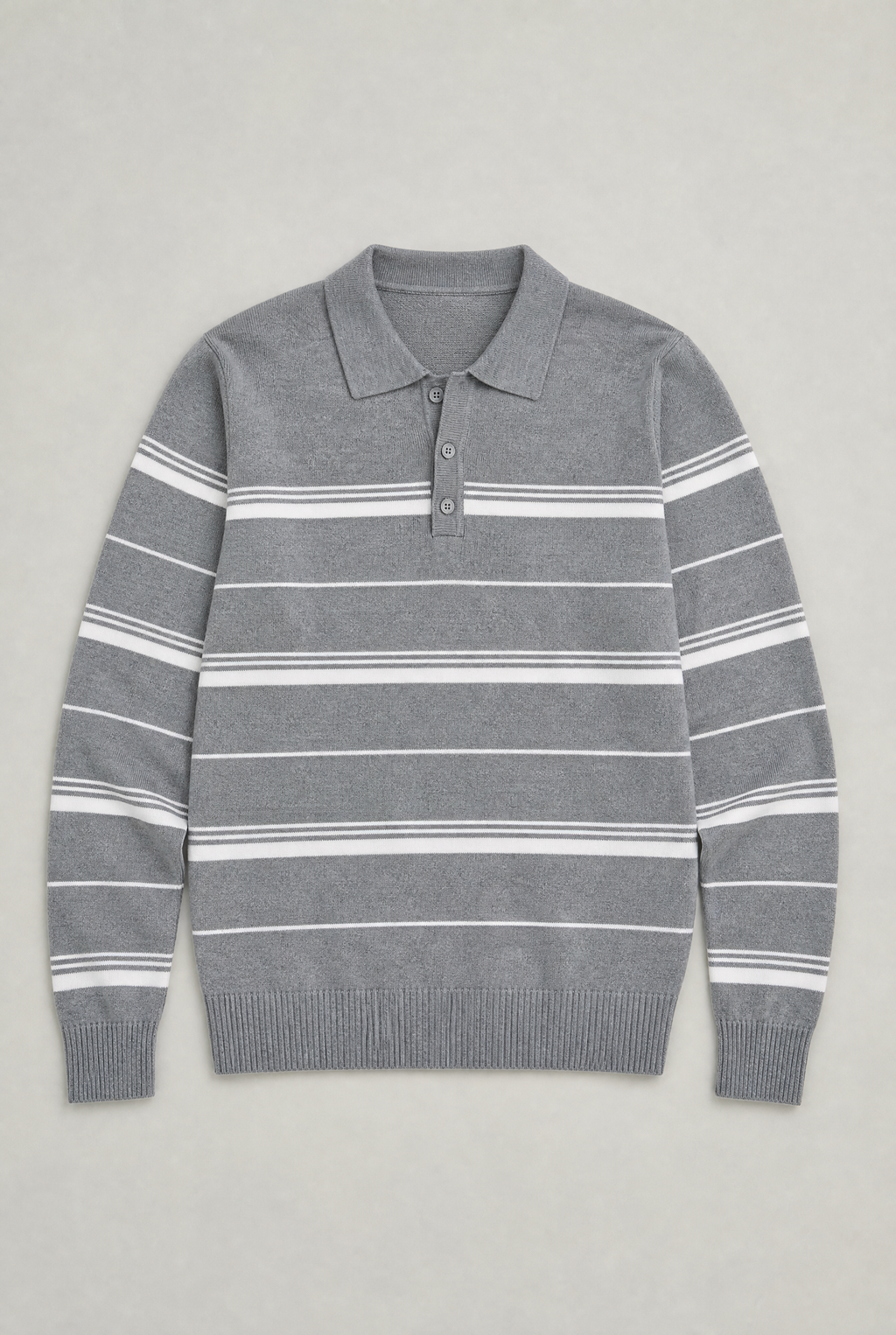 Men’s Striped Knit Rugby Jumper