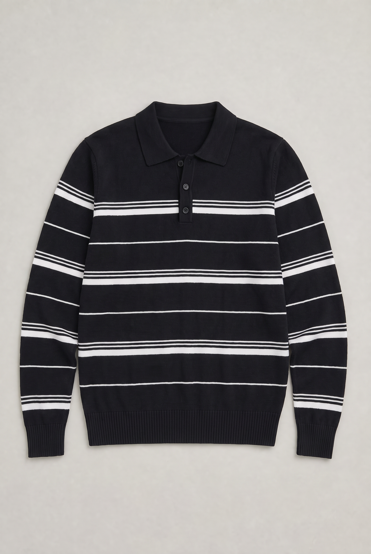 Men’s Striped Knit Rugby Jumper