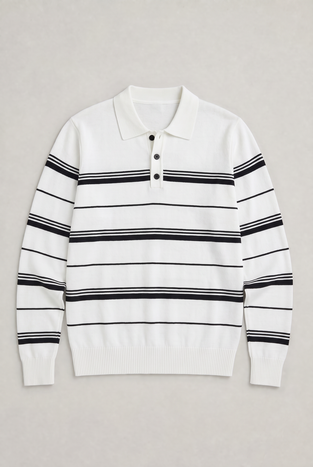 Men’s Striped Knit Rugby Jumper