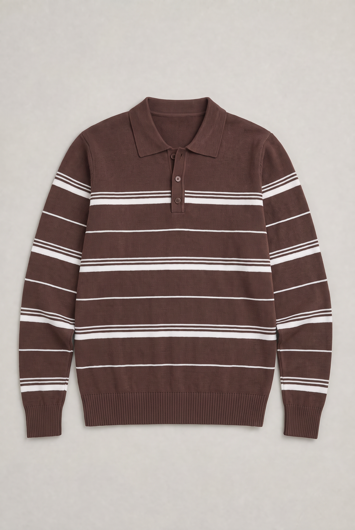 Men’s Striped Knit Rugby Jumper