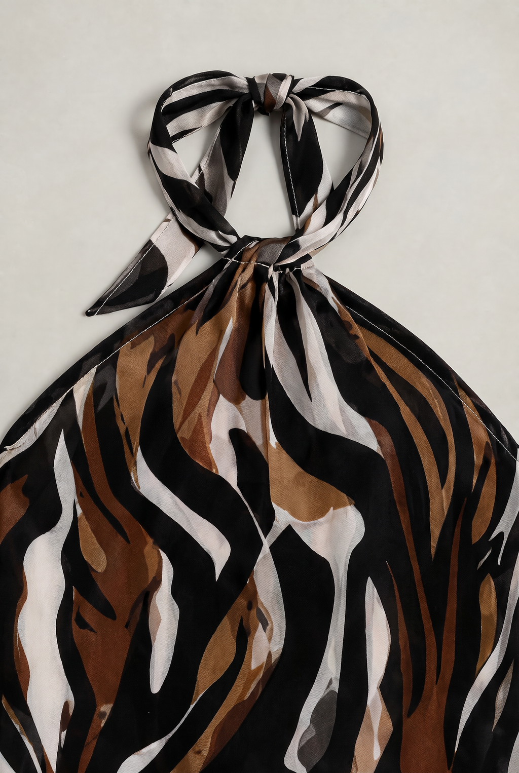 Women’s Zebra Print Halter Neck Maxi Dress