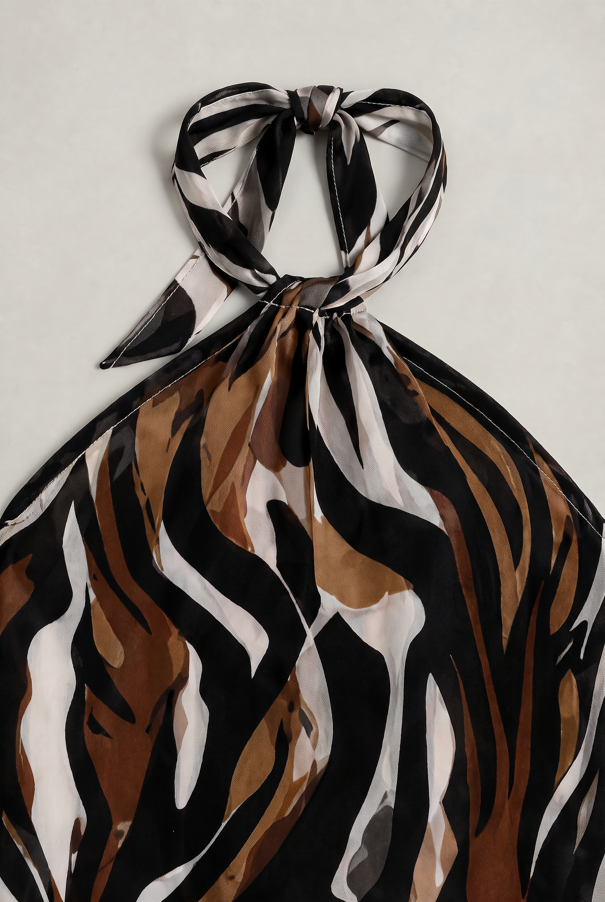 Women’s Zebra Print Halter Neck Maxi Dress