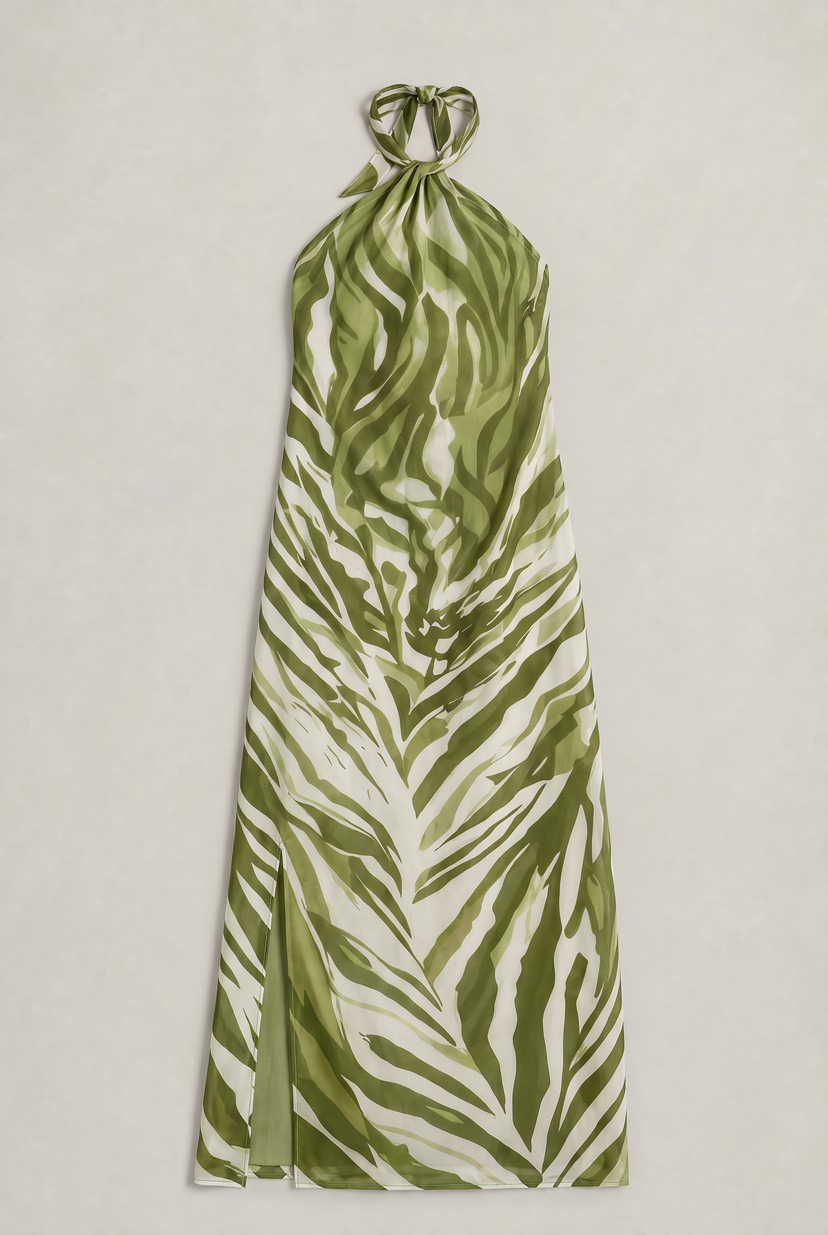 Women’s Zebra Print Halter Neck Maxi Dress