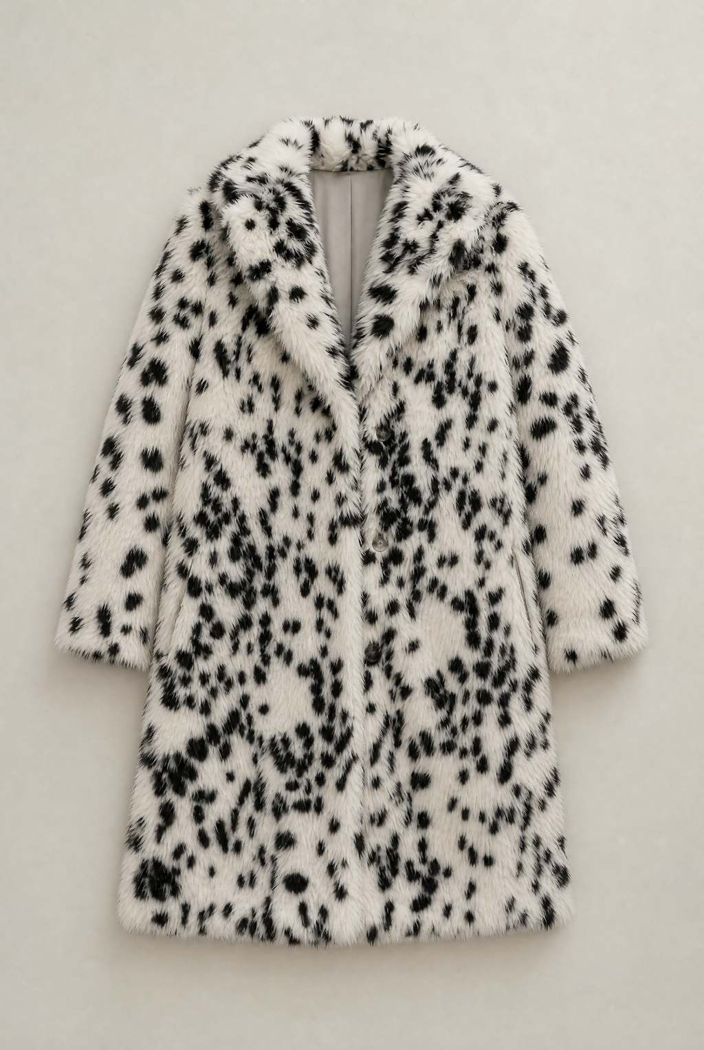 Women’s Dalmatian Print Faux Fur Coat
