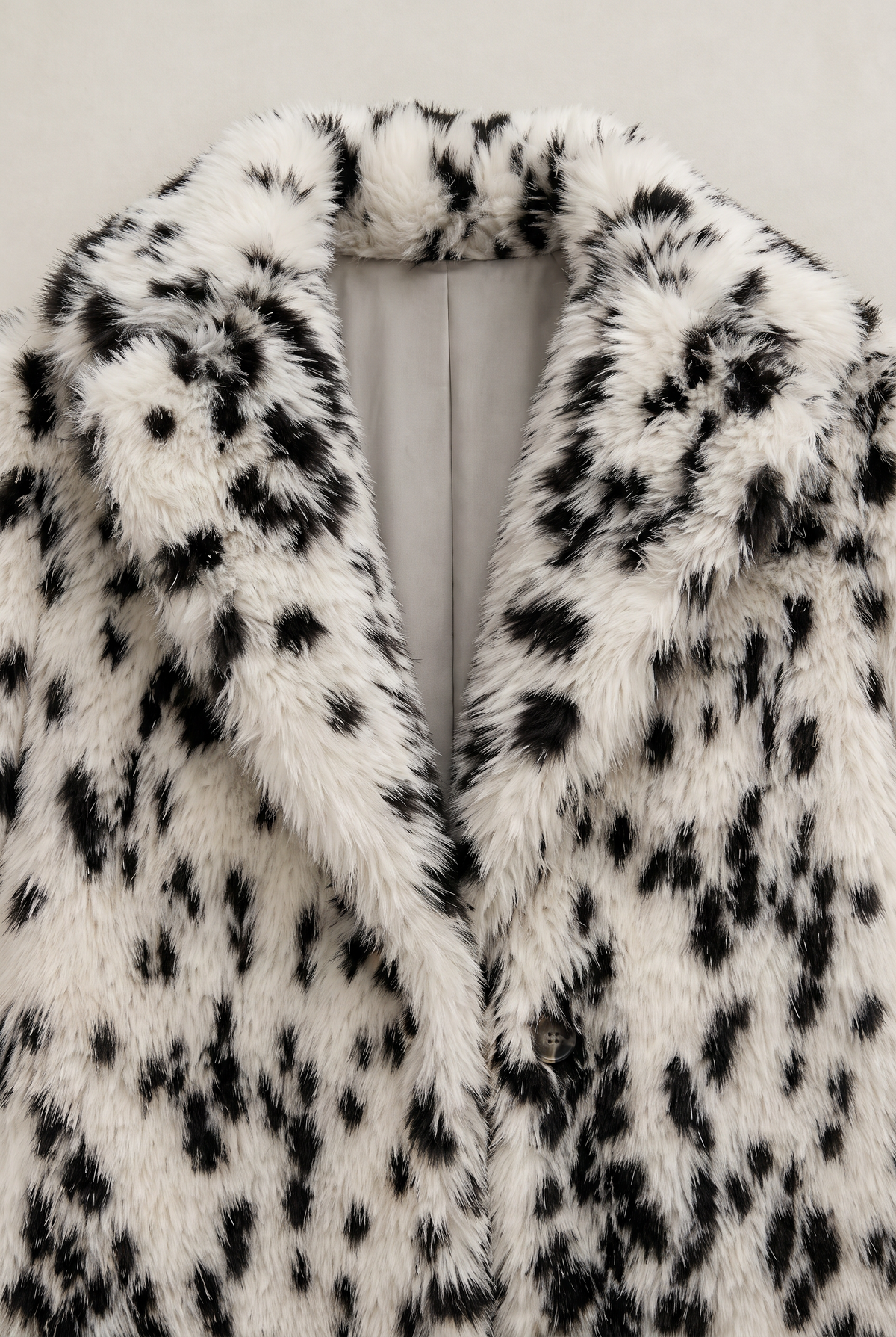 Women’s Dalmatian Print Faux Fur Coat