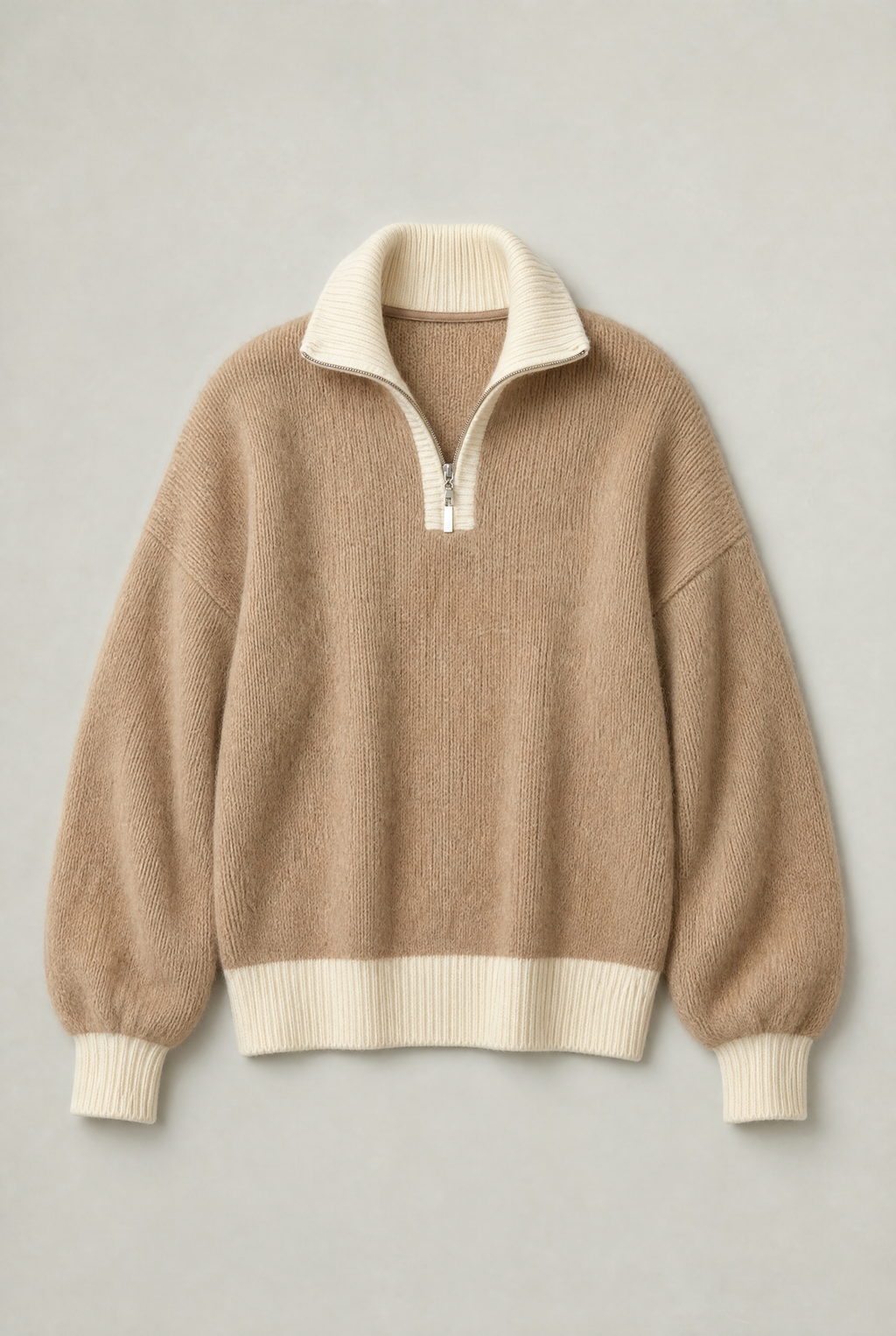 Women’s Contrast Collar Quarter Zip Jumper