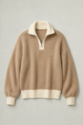 Women’s Contrast Collar Quarter Zip Jumper