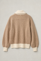 Women’s Contrast Collar Quarter Zip Jumper