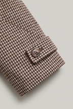 Women’s Houndstooth Funnel Neck Double-Breasted Jacket