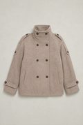 Women’s Button-Up High Collar Pea Coat