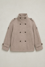 Women’s Button-Up High Collar Pea Coat