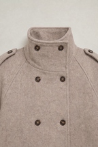 Women’s Button-Up High Collar Pea Coat