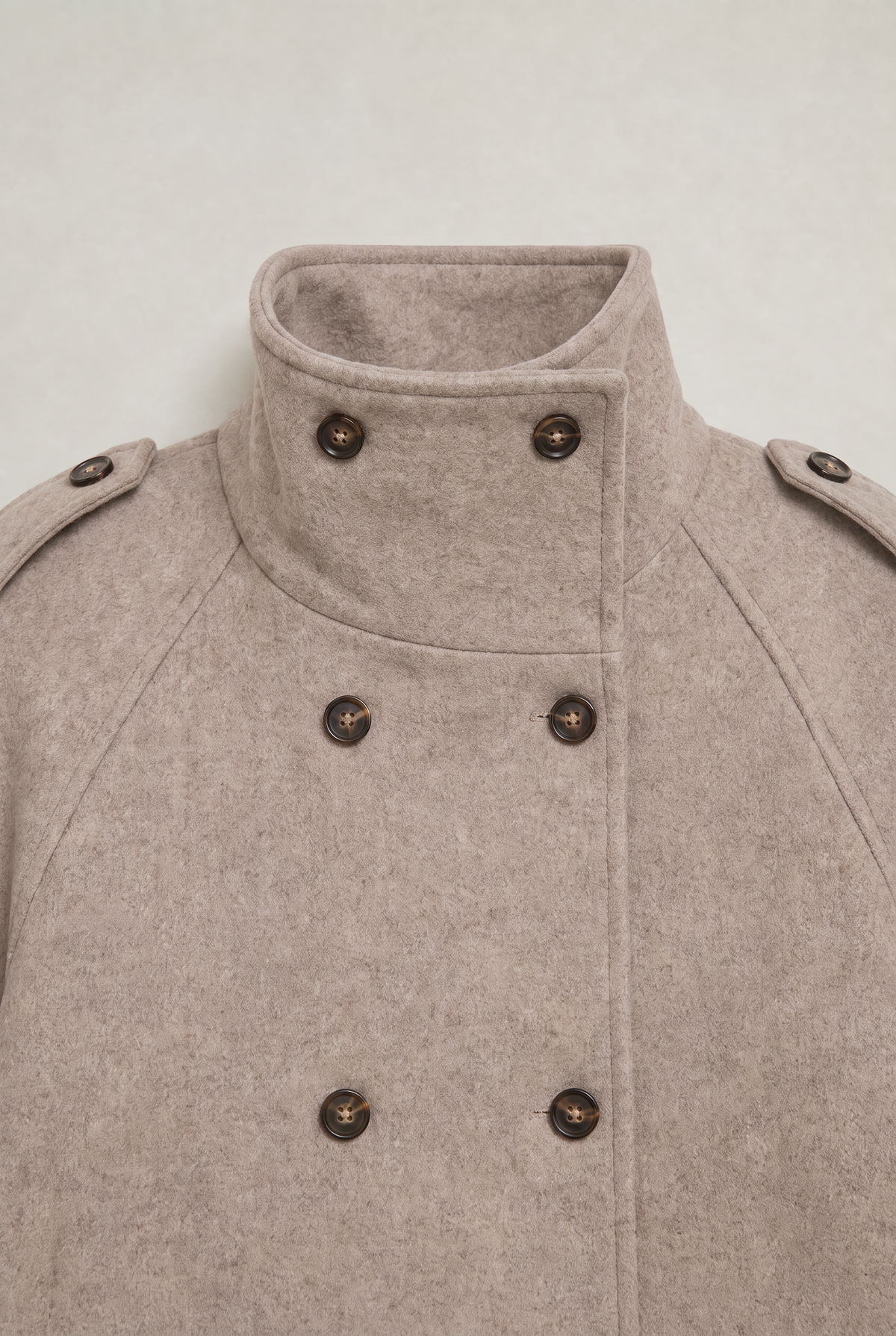 Women’s Button-Up High Collar Pea Coat