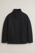 Women’s Double-Breasted High Collar Pea Coat