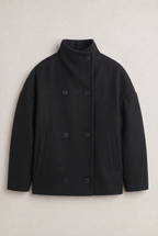 Women’s Double-Breasted High Collar Pea Coat