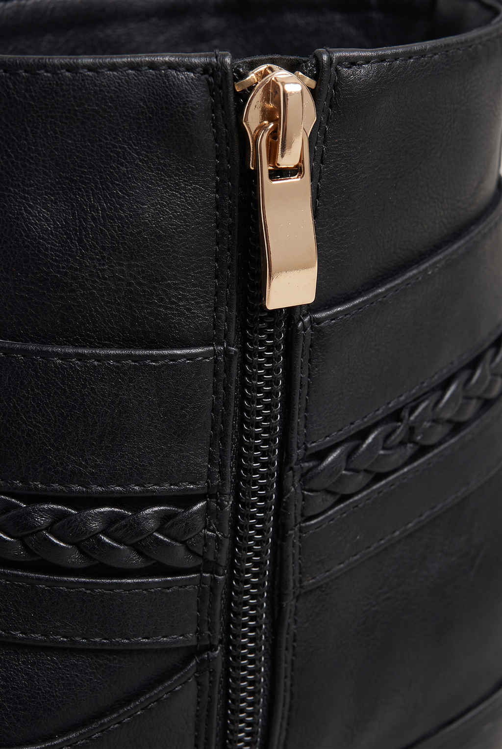 Women’s Buckle Strap Western Ankle Boots - Leather Look