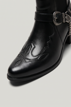 Men’s Western Buckle Chain Ankle Boots