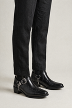 Men’s Western Buckle Chain Ankle Boots