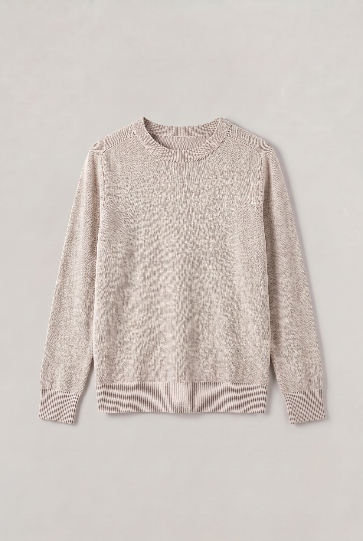 Women’s Wool Crew Neck Jumper - Ribbed Neckline