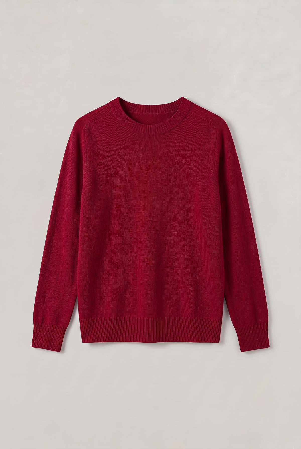 Women’s Wool Crew Neck Jumper - Ribbed Neckline