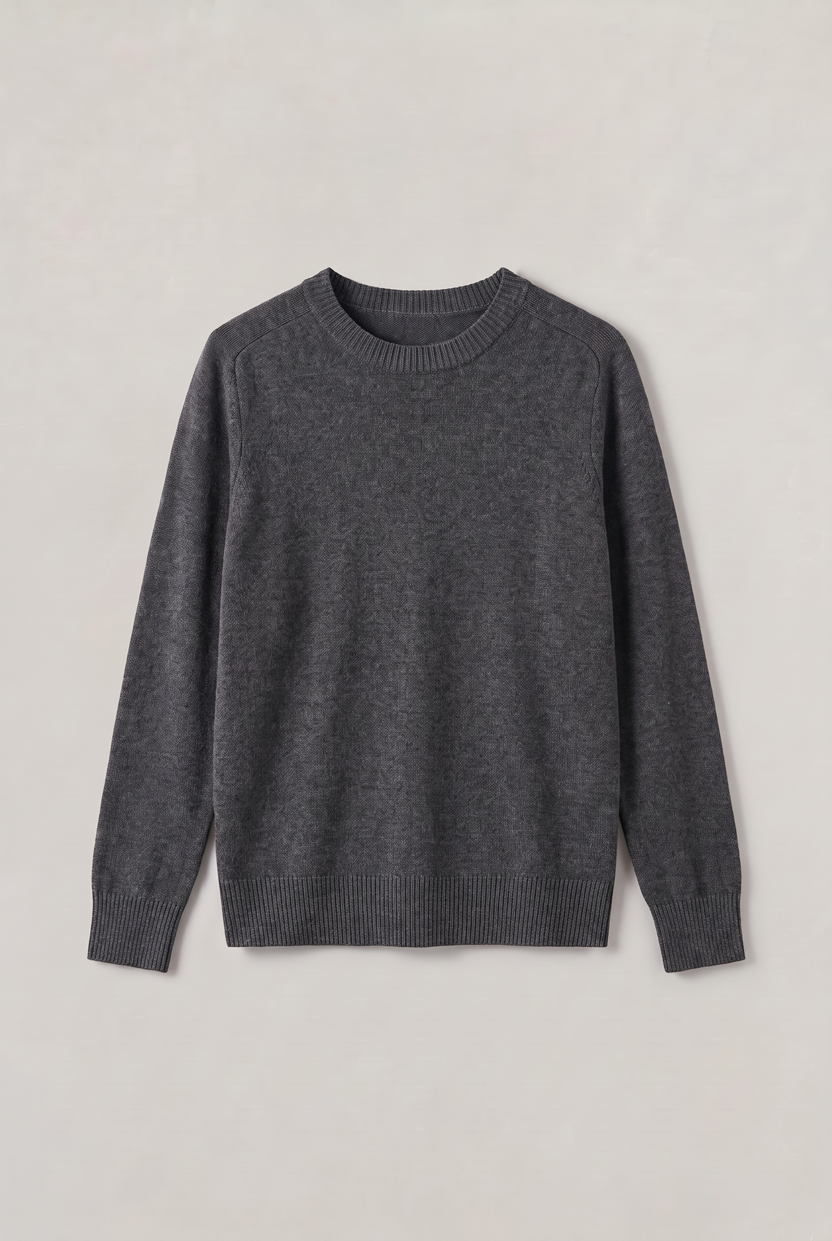 Women’s Wool Crew Neck Jumper - Ribbed Neckline