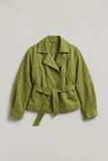 Women’s Belted Stand Collar Utility Jacket