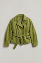 Women’s Belted Stand Collar Utility Jacket