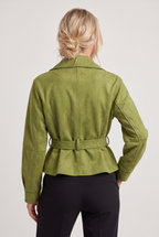 Women’s Belted Stand Collar Utility Jacket