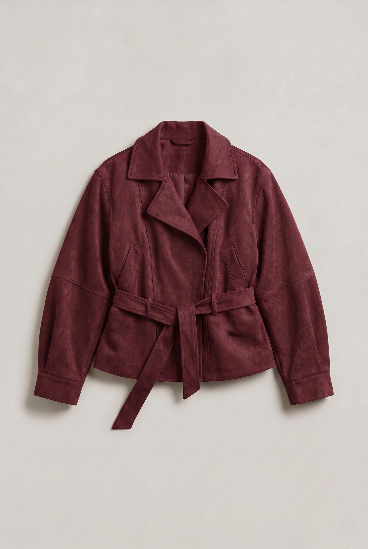 Women’s Belted Stand Collar Utility Jacket