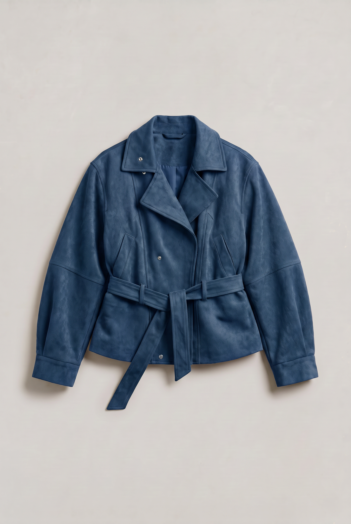 Women’s Belted Stand Collar Utility Jacket