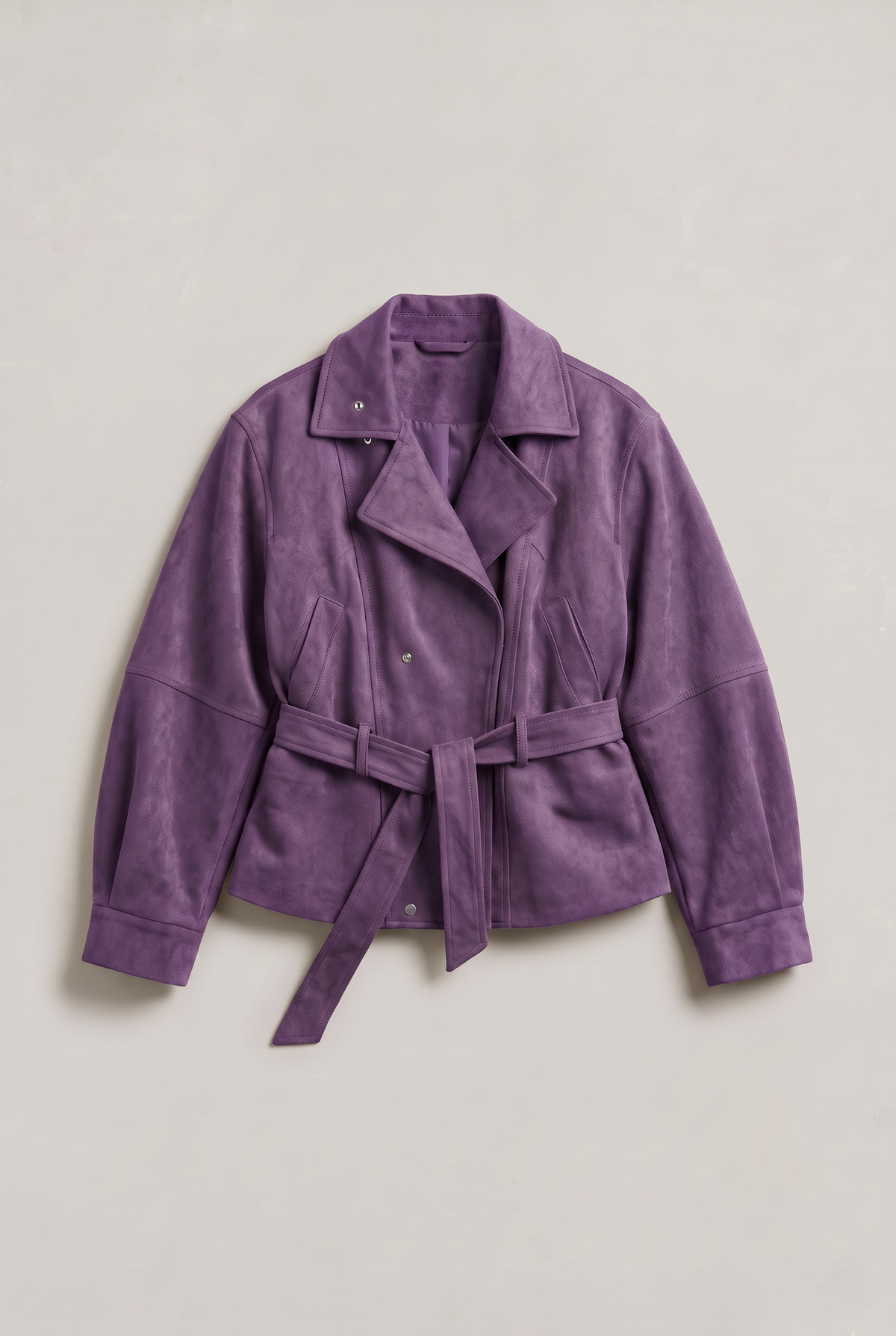 Women’s Belted Stand Collar Utility Jacket