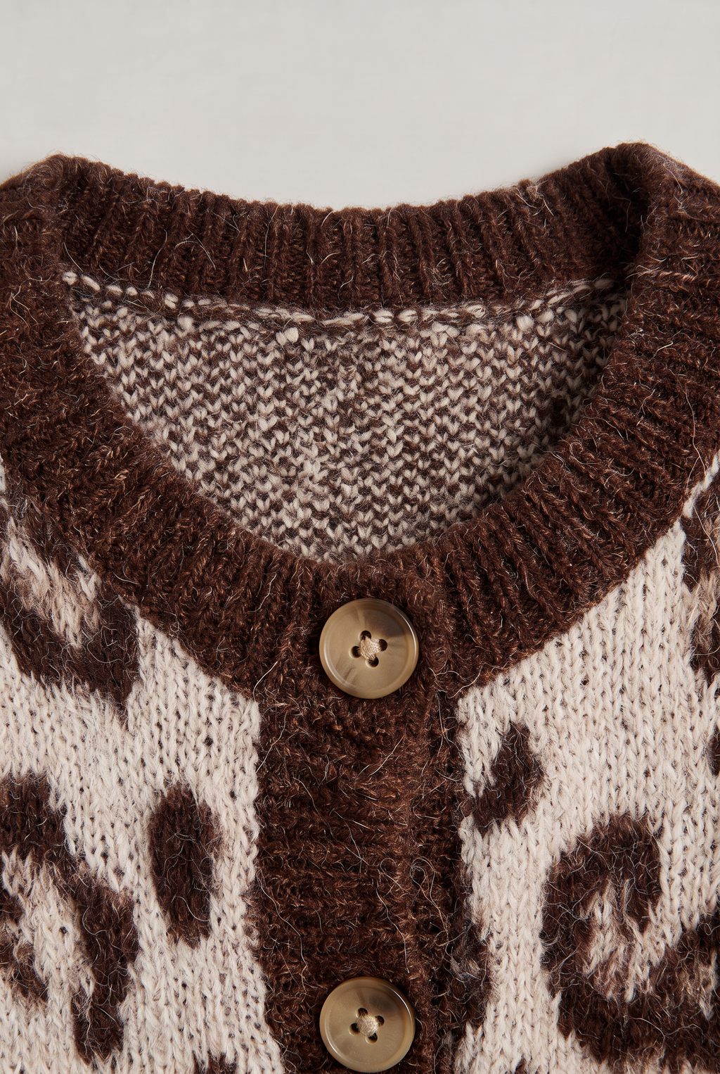 Women’s Leopard Jacquard Button-Up Cardigan
