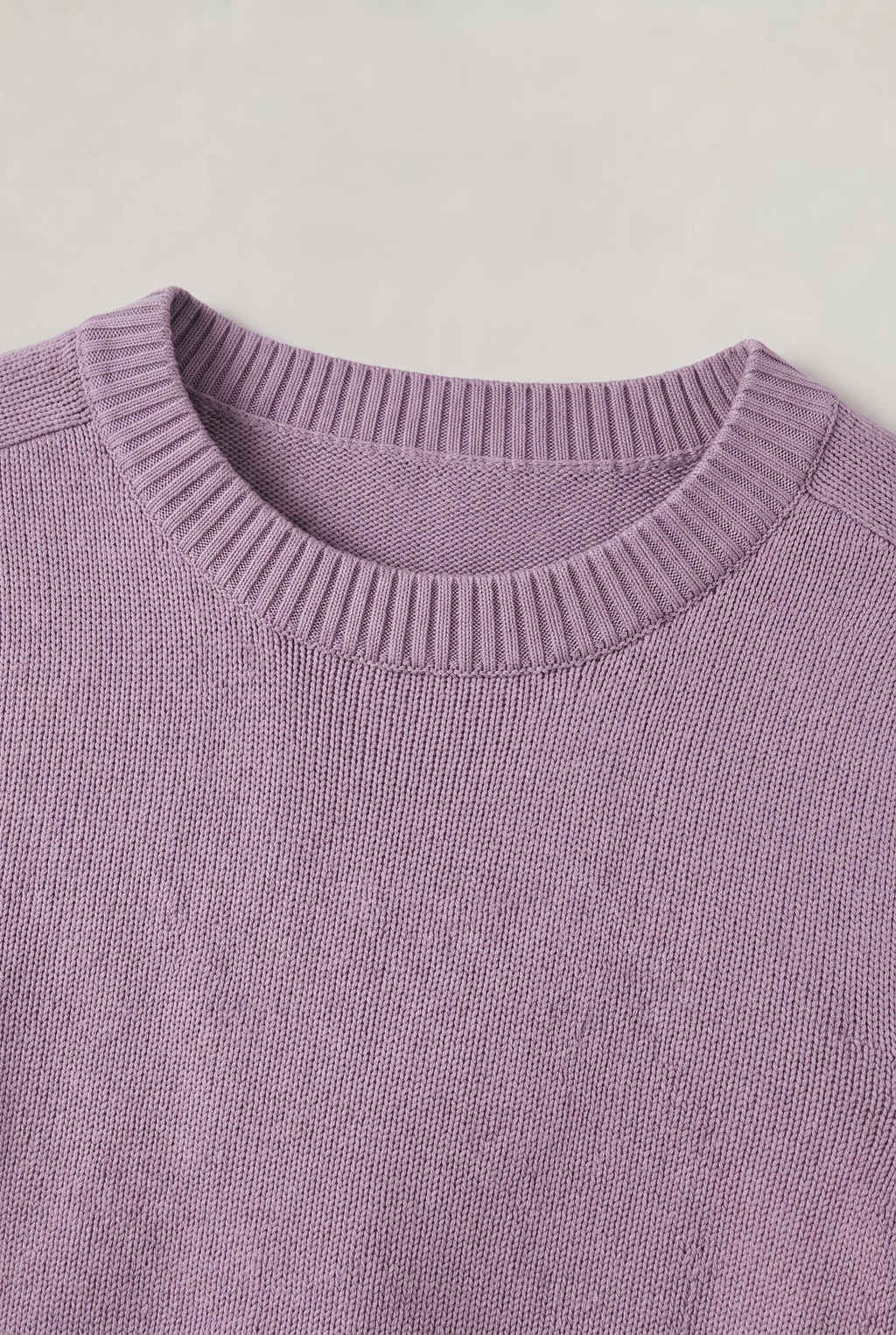 Women’s Wool Crew Neck Jumper - Ribbed Neckline