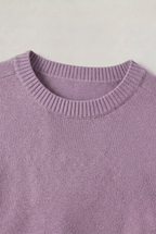 Women’s Wool Crew Neck Jumper - Ribbed Neckline