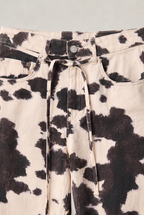 Women’s Cow Print Wide-Leg Jeans