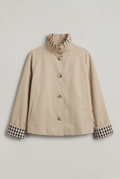 Women’s Check Trim Short Trench Coat