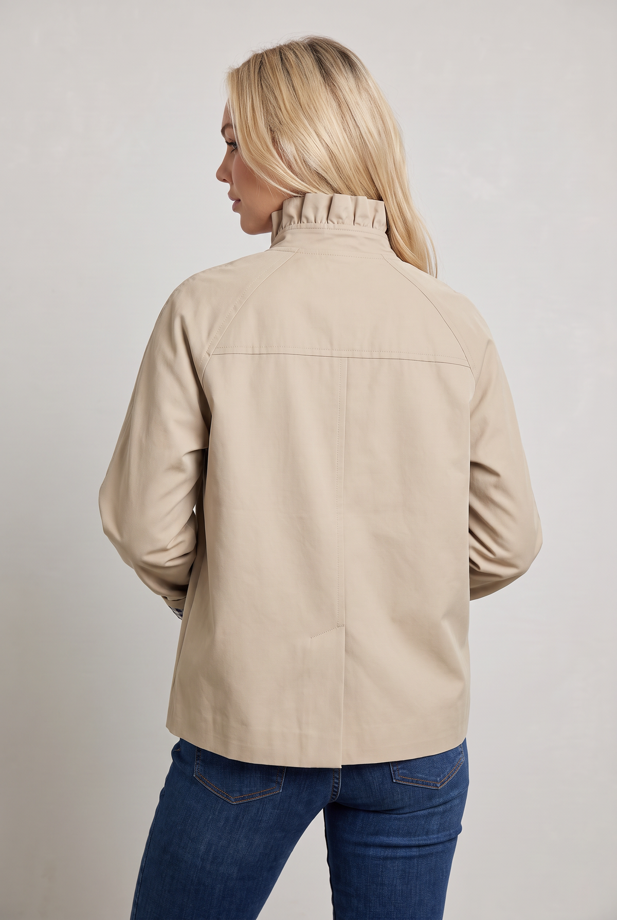 Women’s Check Trim Short Trench Coat