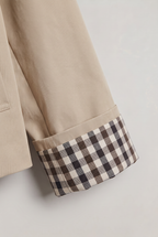 Women’s Check Trim Short Trench Coat