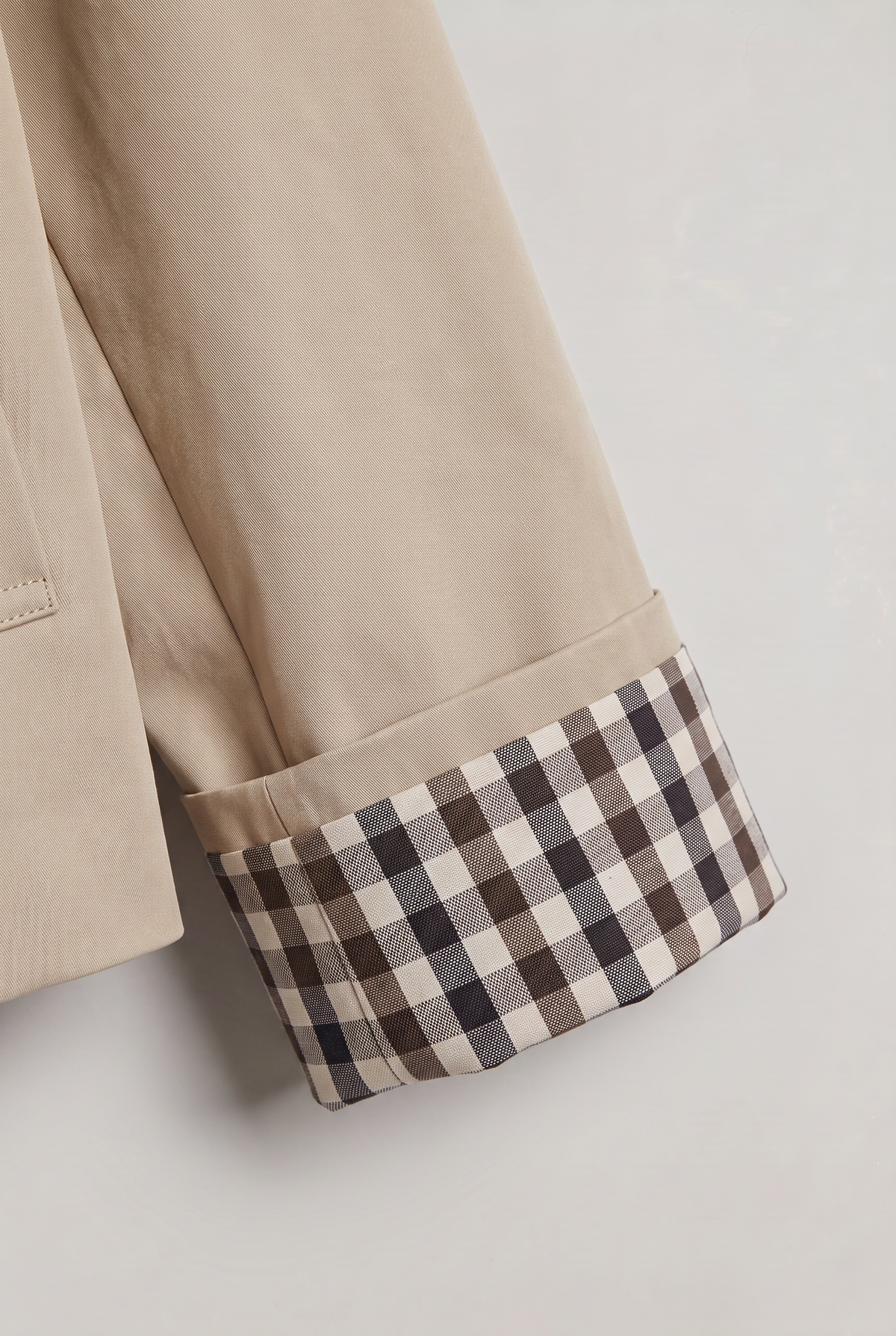 Women’s Check Trim Short Trench Coat