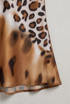 Women’s One-Shoulder Leopard Satin Maxi Dress