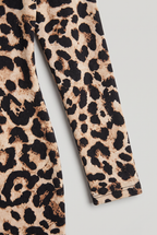 Women’s Long Sleeve Leopard Print Bodycon Midi Dress