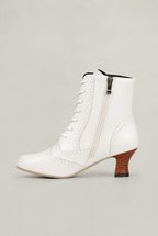 Women’s Victorian Lace Up Heeled Mid-Calf Boots