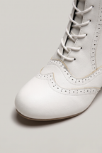 Women’s Victorian Lace Up Heeled Mid-Calf Boots