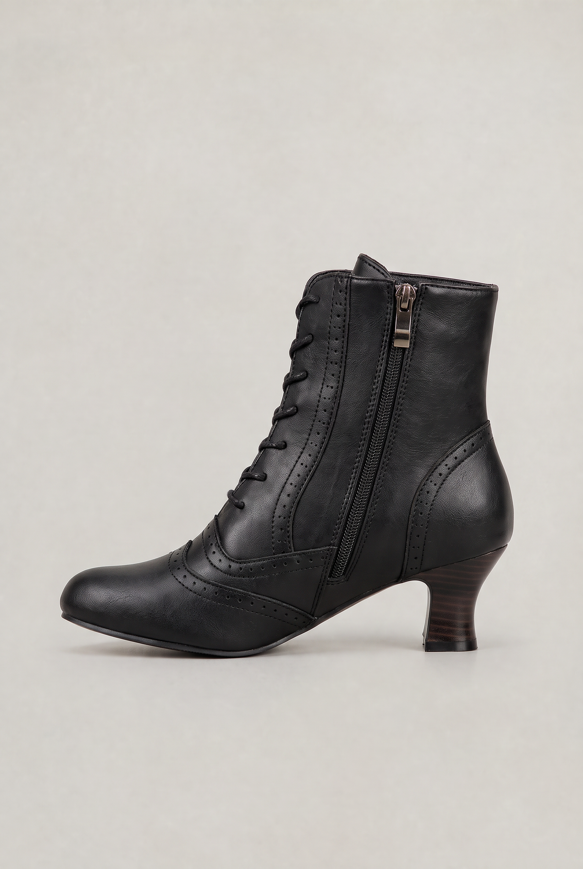 Women’s Victorian Lace Up Heeled Mid-Calf Boots